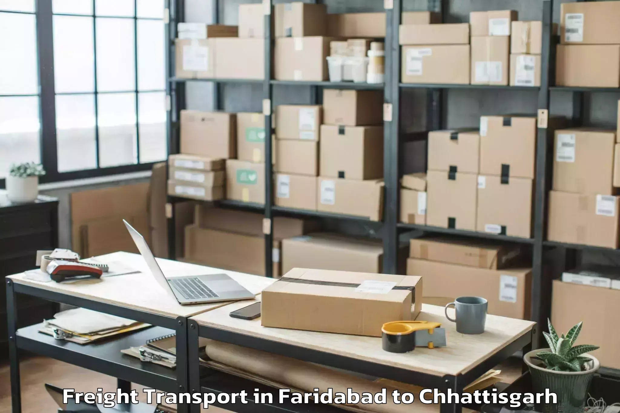 Affordable Faridabad to Akaltara Freight Transport